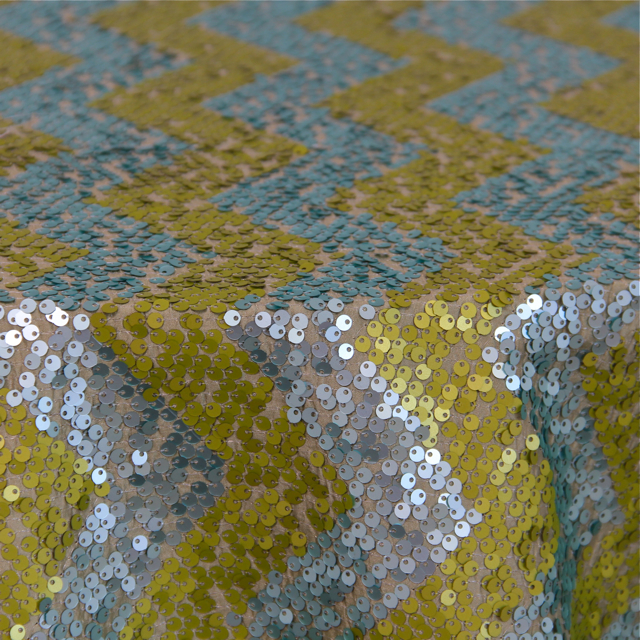 GATSBY CHEVRON APPLE / AQUA SEQUIN